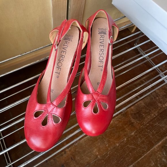 Rivers Red Leather Heel - Picture 1 of 2